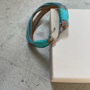 Turquoise and Brown Leather Bracelet